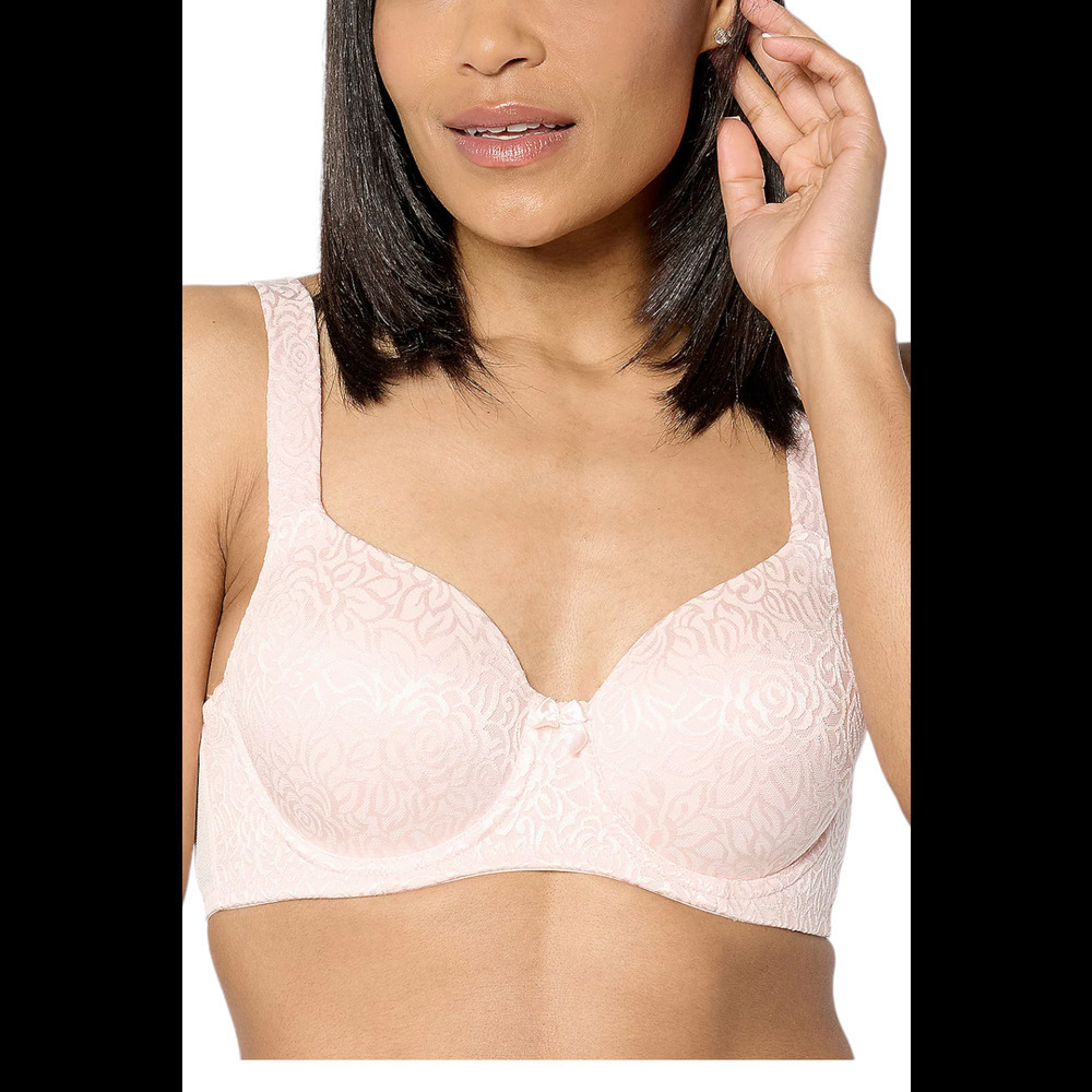 Breezies Women's Wild Rose Lace Contour Underwire Bra Pearl Brush - Regular